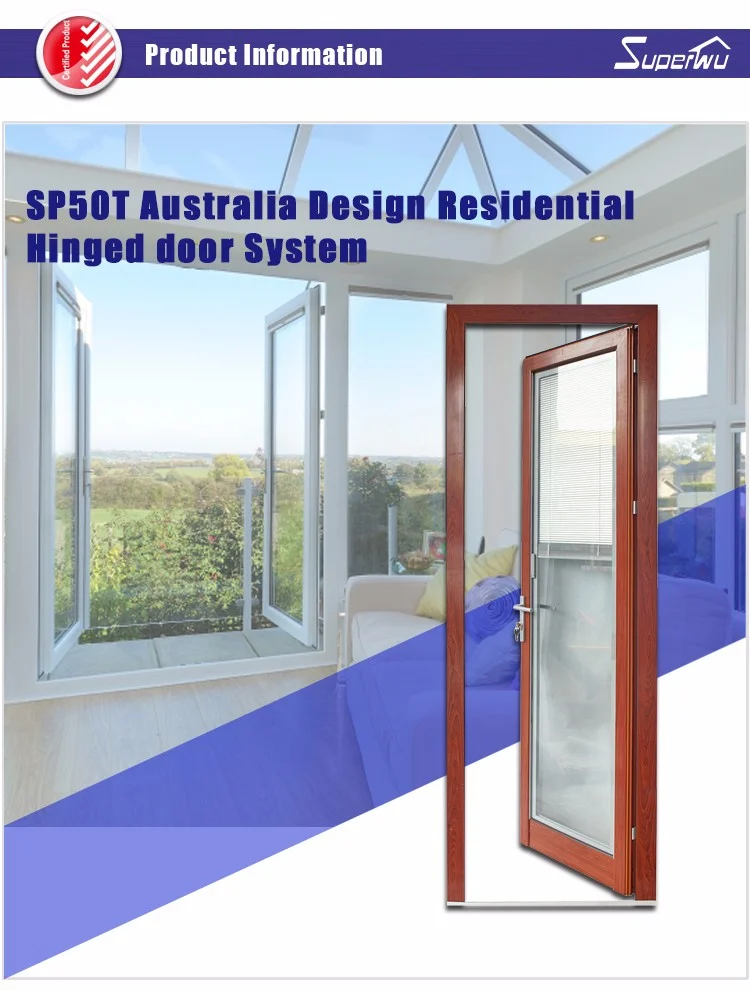 Australia and North market standard double glass aluminum mini french doors