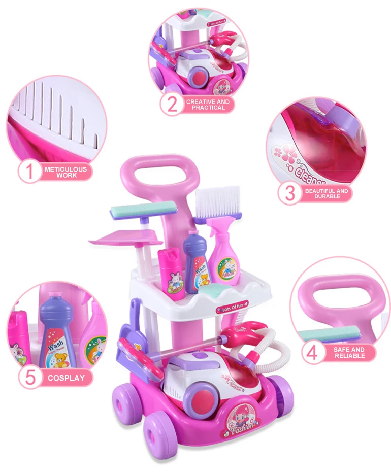 Housework vacuum cleaner sanitary ware set play house battery operated clean tool toy
