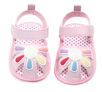 Cute Infant Baby Girls Soft Sole Sling Back Slippers Newborn Toddler Crib Summer Sandals Indoor House Shoes manufacture