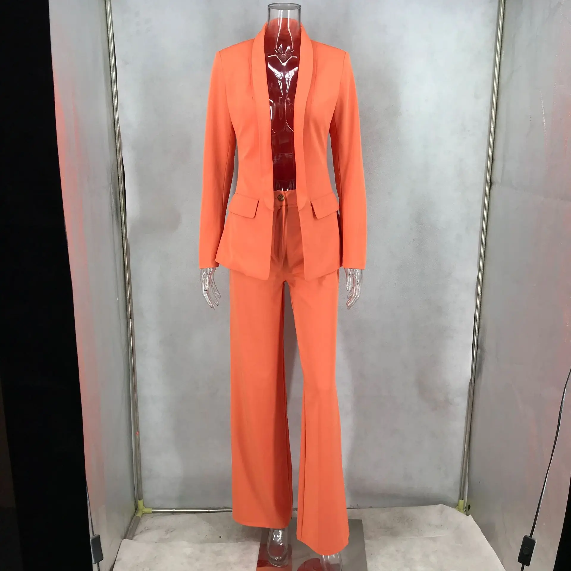 Latest Autumn Fashion Formal Slim Fit Women Orange Blazer Suit Women ...