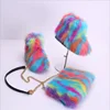 winter kids shoes girls boots mommy and me furry snow boots matching color faux plush headband purse and kids fur boots