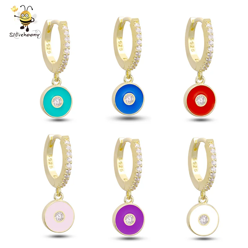 

Different Colored Hoop Earrings,2 Pairs, Silver/24 gold plated