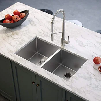 New design  with double bowl kitchen sink with drain basket
