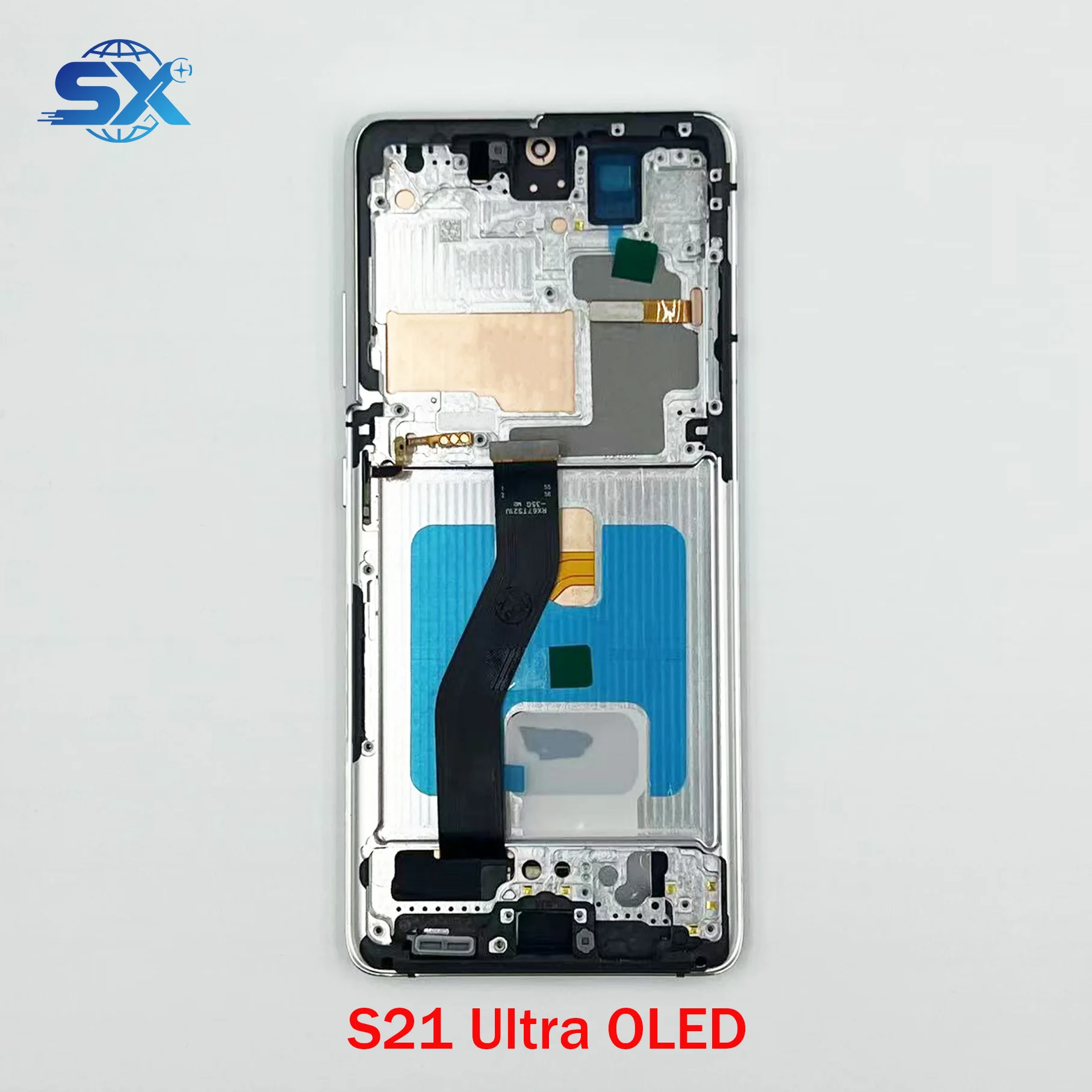 Samsung Galaxy A13 LCD display combo folder showing LCD panel, digitizer, and front glass layers