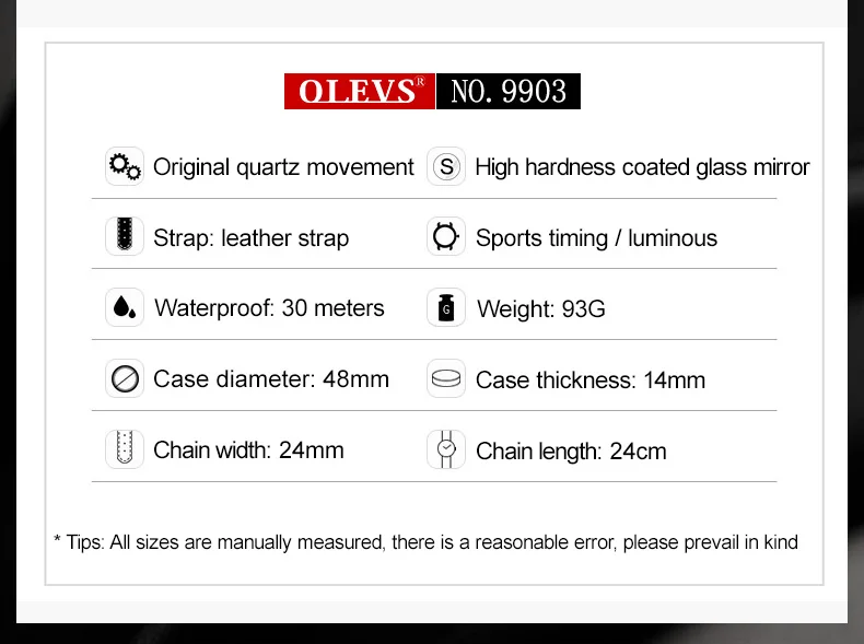 OLEVS Multi-Function Sports Quartz Watch for Men 9903