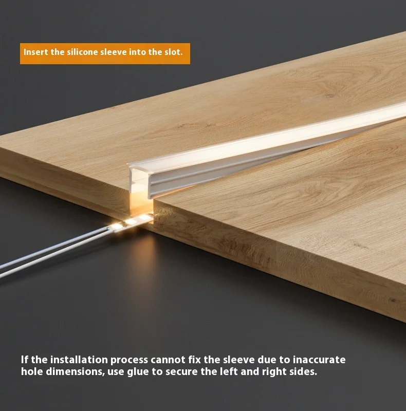 product no drill required flexible led strip light with easy installation ceiling edge linear silicone sleeve profile light-16