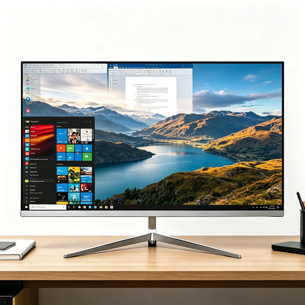 Close-up of a 4K touchscreen display with stylus in hand, showing color-accurate image editing interface