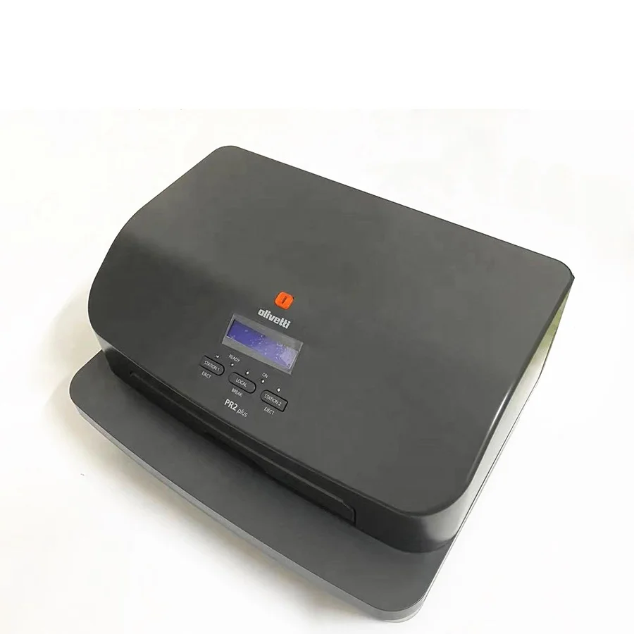 Side-by-side comparison of PR9 and PR2 Plus printers showing physical size and paper path