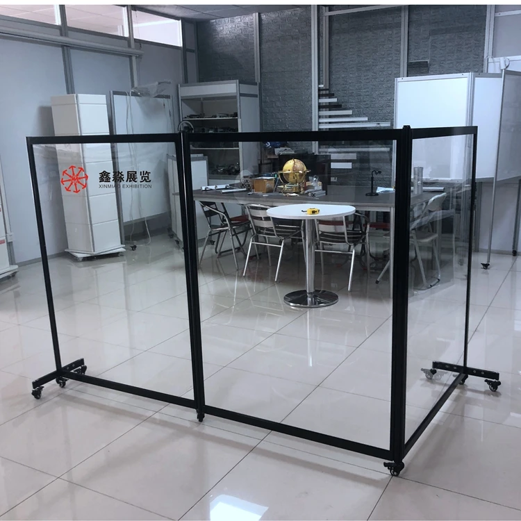 Mobile floor partition,35*15MM aluminum frame+4MM clear panel  folding partition wall