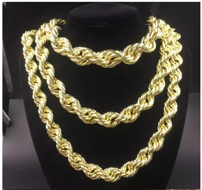 20mm/25mm/30mm Giant Chain Necklace Hip Hop Twisted Long Necklace ...
