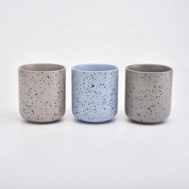 Colored cylinder glazed ceramic candle jar tealight ornate candle holders home decorative