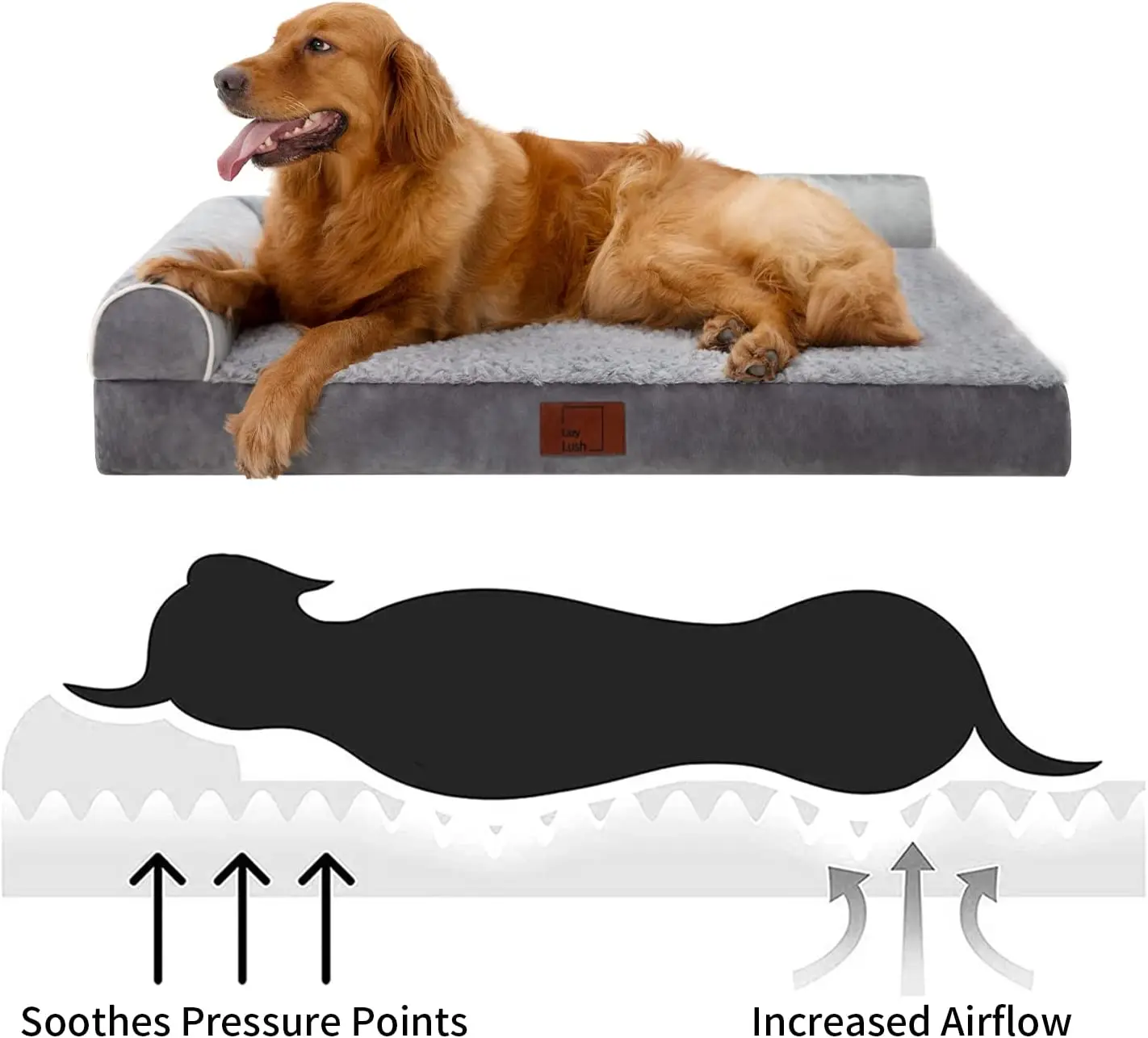 Memory Foam Dog Bed Washable And Removable For Pet Sleeping High