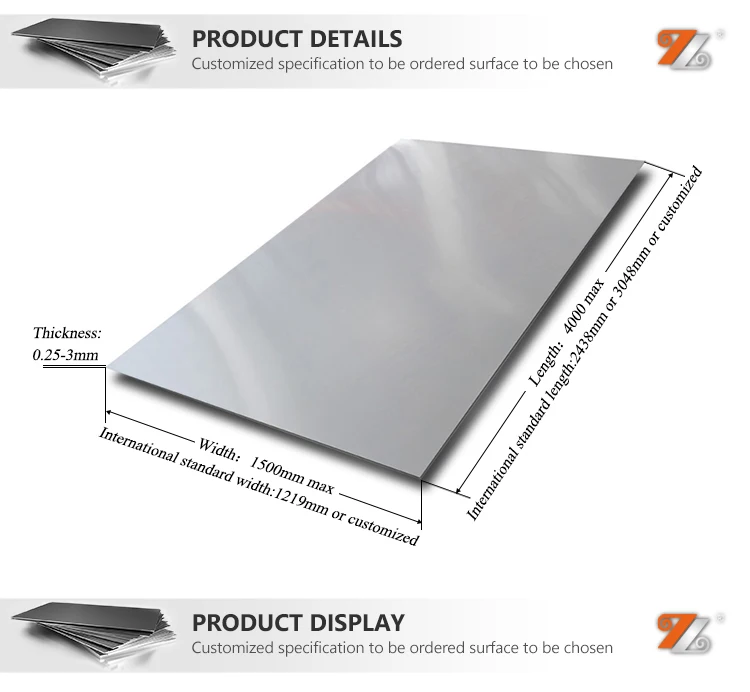 top quality 410s grade thin stainless steel sheet ba 2b 8k surface from china factory