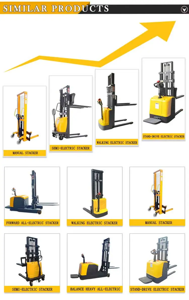 semi electric pallet forklift 1 ton 3 ton battery stacker