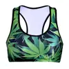 Online Shopping Latest Design Fashion Leaves Printed Young Girls Yoga Vest Push Up Full Cup Sport Bra