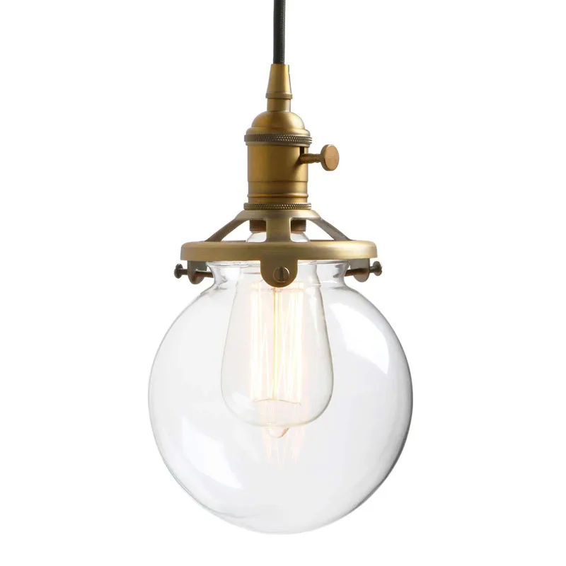 6 Inch Blown Round Clear Replacement Glass Ball Lamp Shade Globe