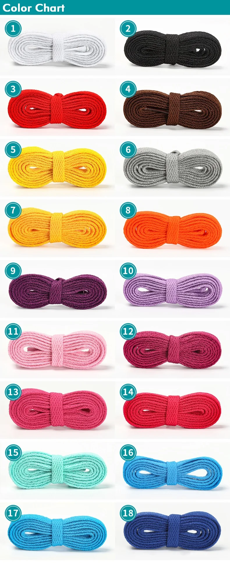 colored flat shoelaces