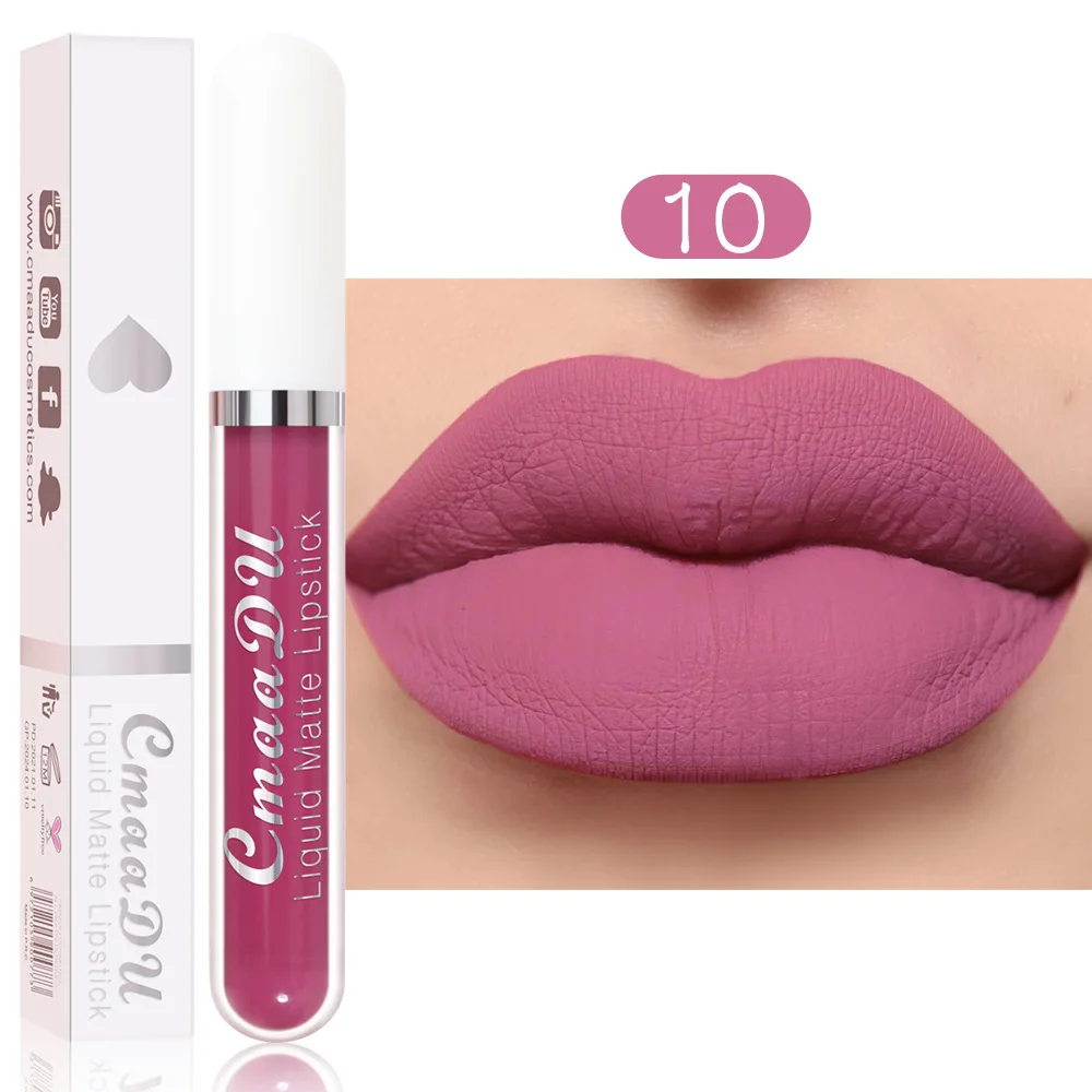CmaaDu 18 Ultra Chic Colors Matte Waterproof Long-lasting Liquid Lipstick Vegan Cruelty-Free Lip Gloss for Makeup Vegan New Box