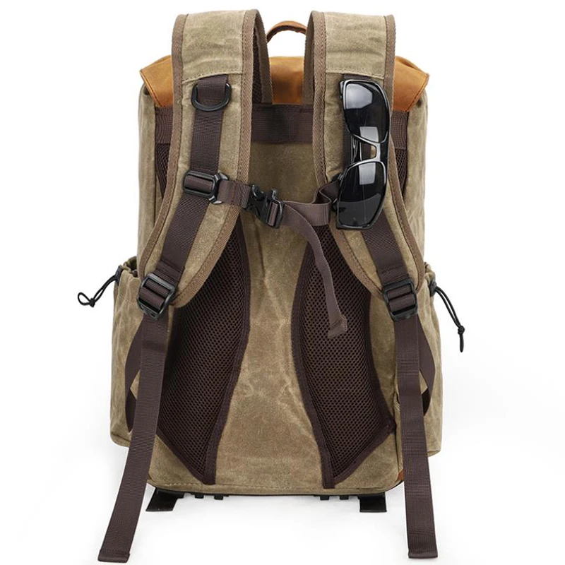 Tarion Rugzakje voor fotografen; met speciale opbergruimte voor een spiegelreflexcamera; waterdicht, licht en compact; incl. vak voor 15 inch laptop en een regenhoes; grijs