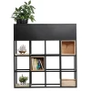 Storage Unit 12 Cube Black Metal Bookcase Decorative Display Shelf Bookshelf Living Room Bedroom Design