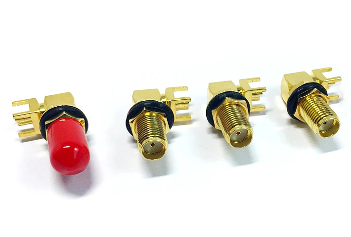 Waterproof female SMA J RF Coaxial cable connector IP68 jack SMA PCB edge connector IP67 90 degree elbow right angle bulkhead details