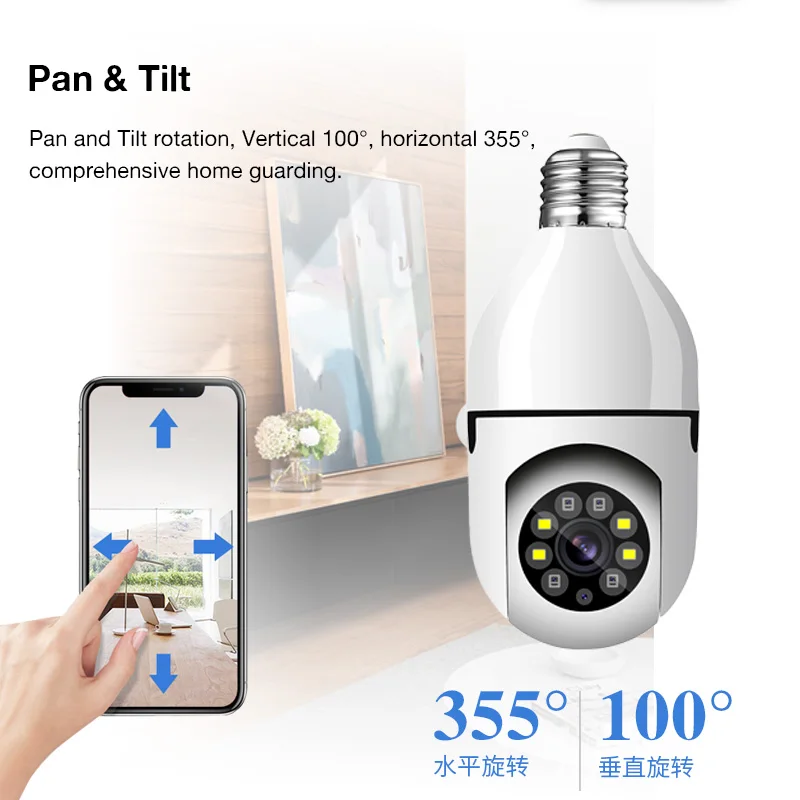1080p Wifi Smart Bulb Home Security Camera Buy Security Ip Camera