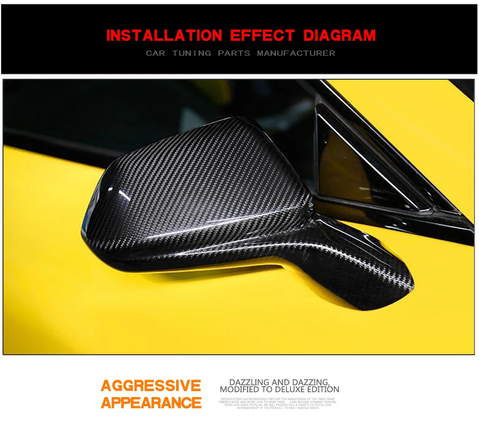 Dry Carbon Fiber Zl1 Car Side Mirror Covers For Chevrolet Camaro Rs Lt