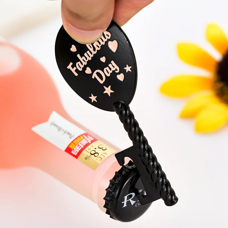 Ywbeyond Black Wedding Guests Souvenirs Bridal Shower Small Gifts Fabulous Day Air Hot Balloon wedding bottle opener