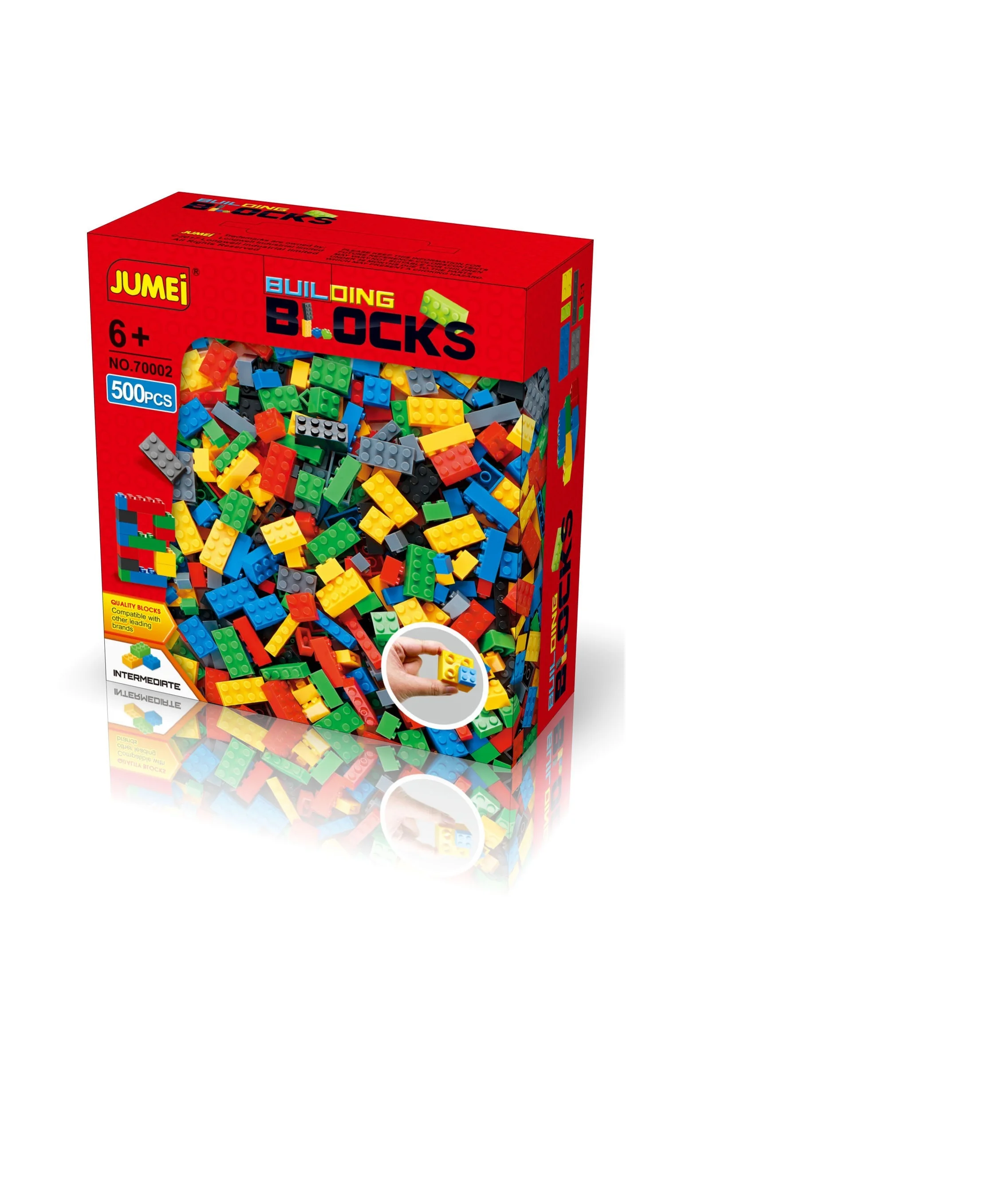 500 Pieces Plastic Classical Multi Color Bulk Building Bricks ...