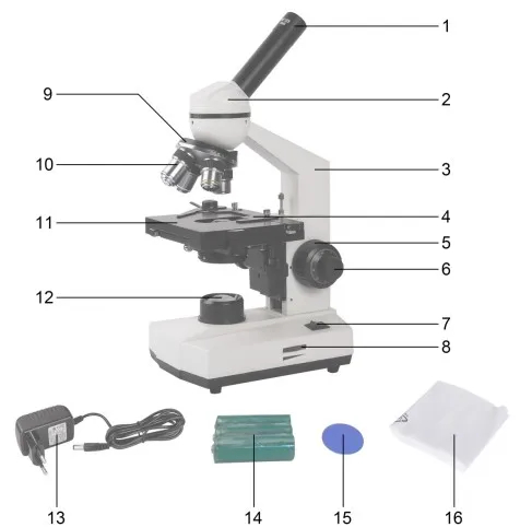 NP-EM005 1600X Monocular Cordless LED Microscope