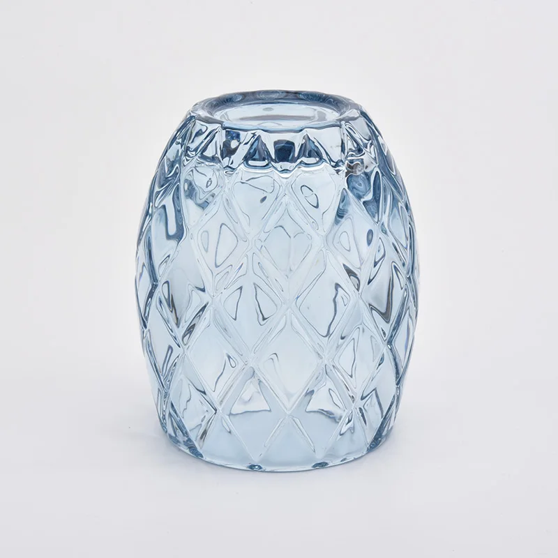 6oz Embossed Glass Candle Jar With Spray Color