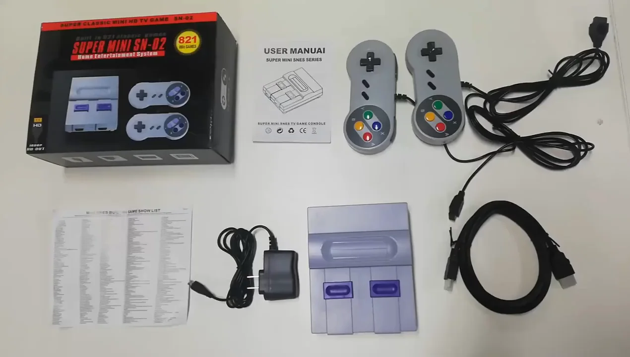 Super Mini Fc Retro Classic Video Game Console With Dual Gamepads Built