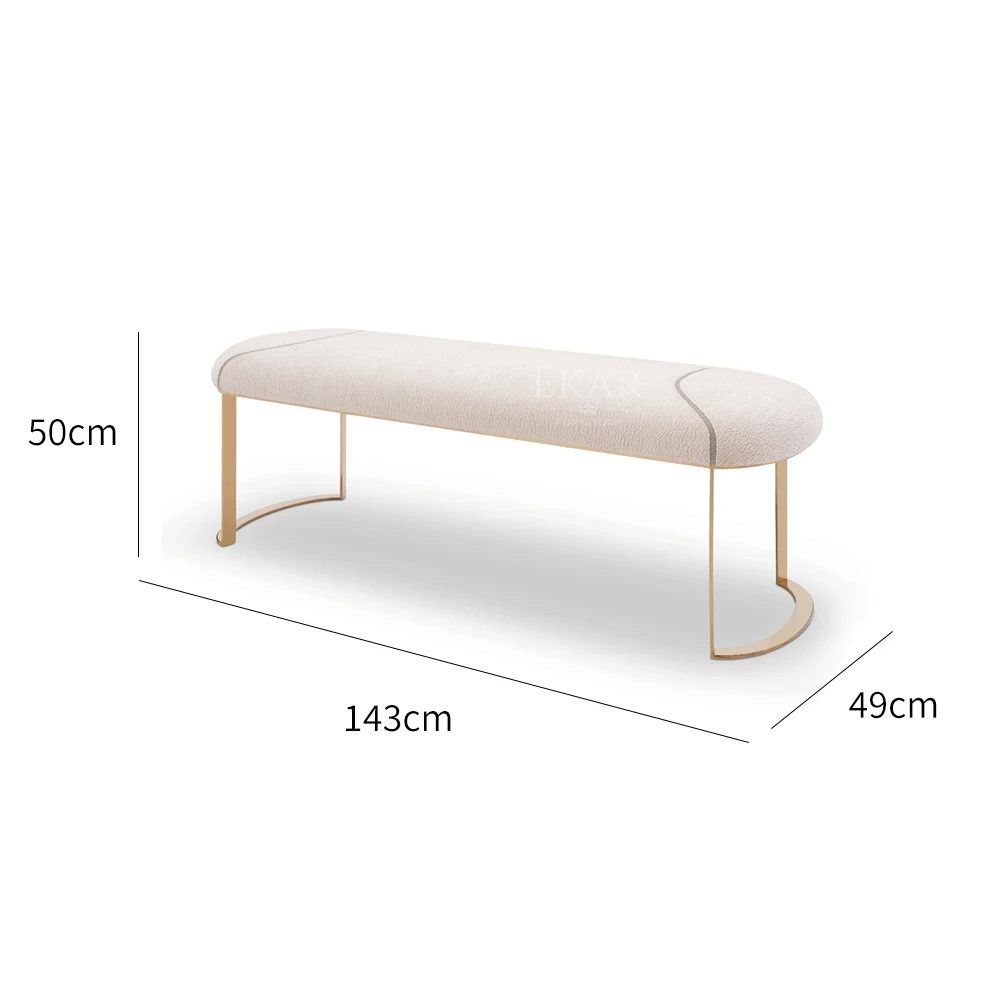 product ekar furniture new home bed stool modern simple furniture velvet long bench-65