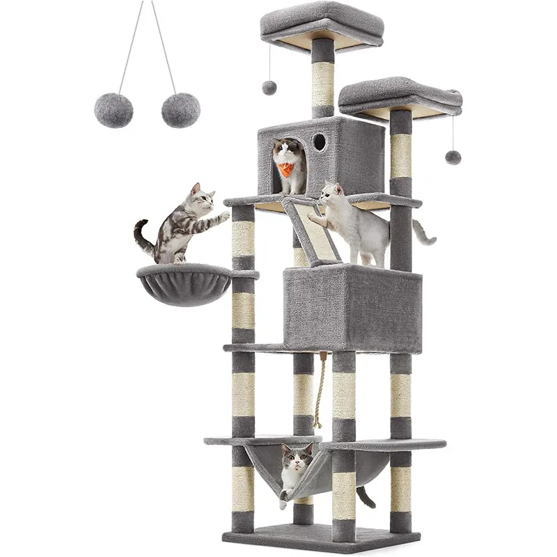 Deben Racks Cat Modern Customizable Wood Cat Rack Tree Sisal Plush Special Nest Climb ...