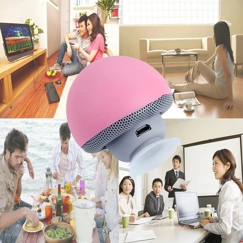Factory wholesale round mushroom waterproof mini speaker with suction cup portable wireless bluetooth shower speaker promotion - ANKUX.COM
