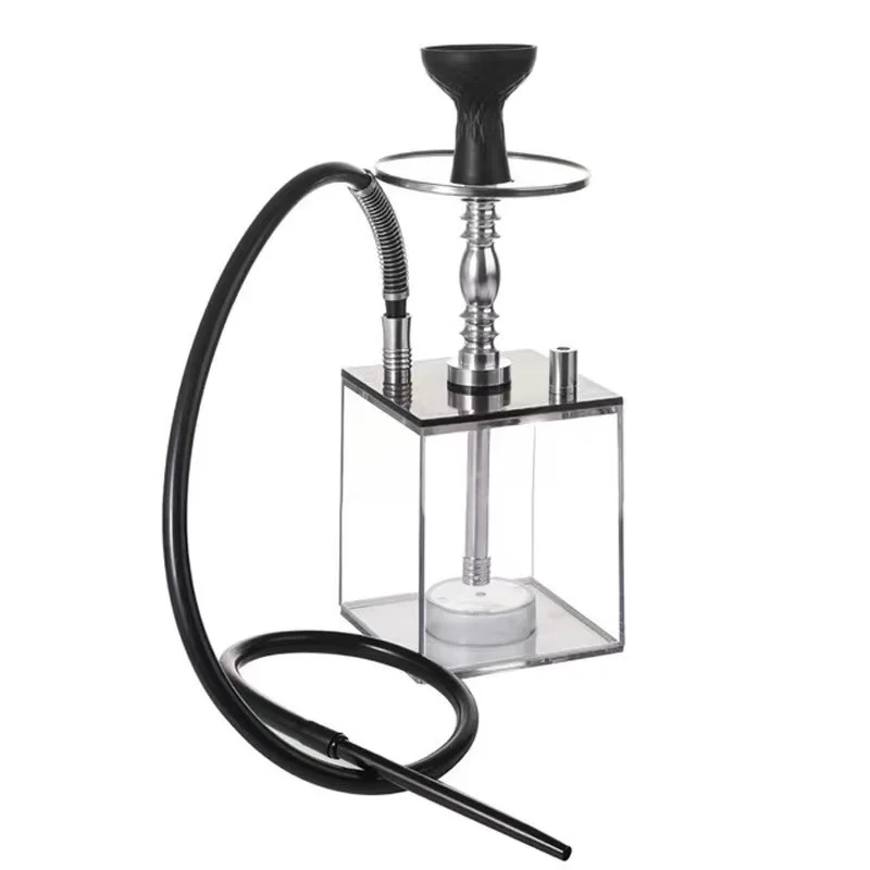 Wholesale Acrylic Square With Led Light Hookah Set Portable Hookah