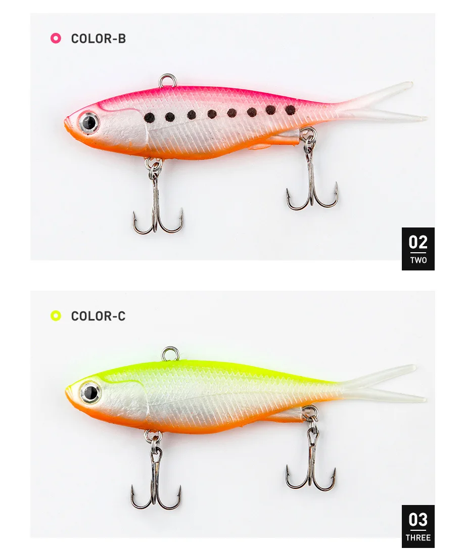 20 Colors In Stock Hard Wired Cheap Soft Lure Pvc Soft Vibes Shads