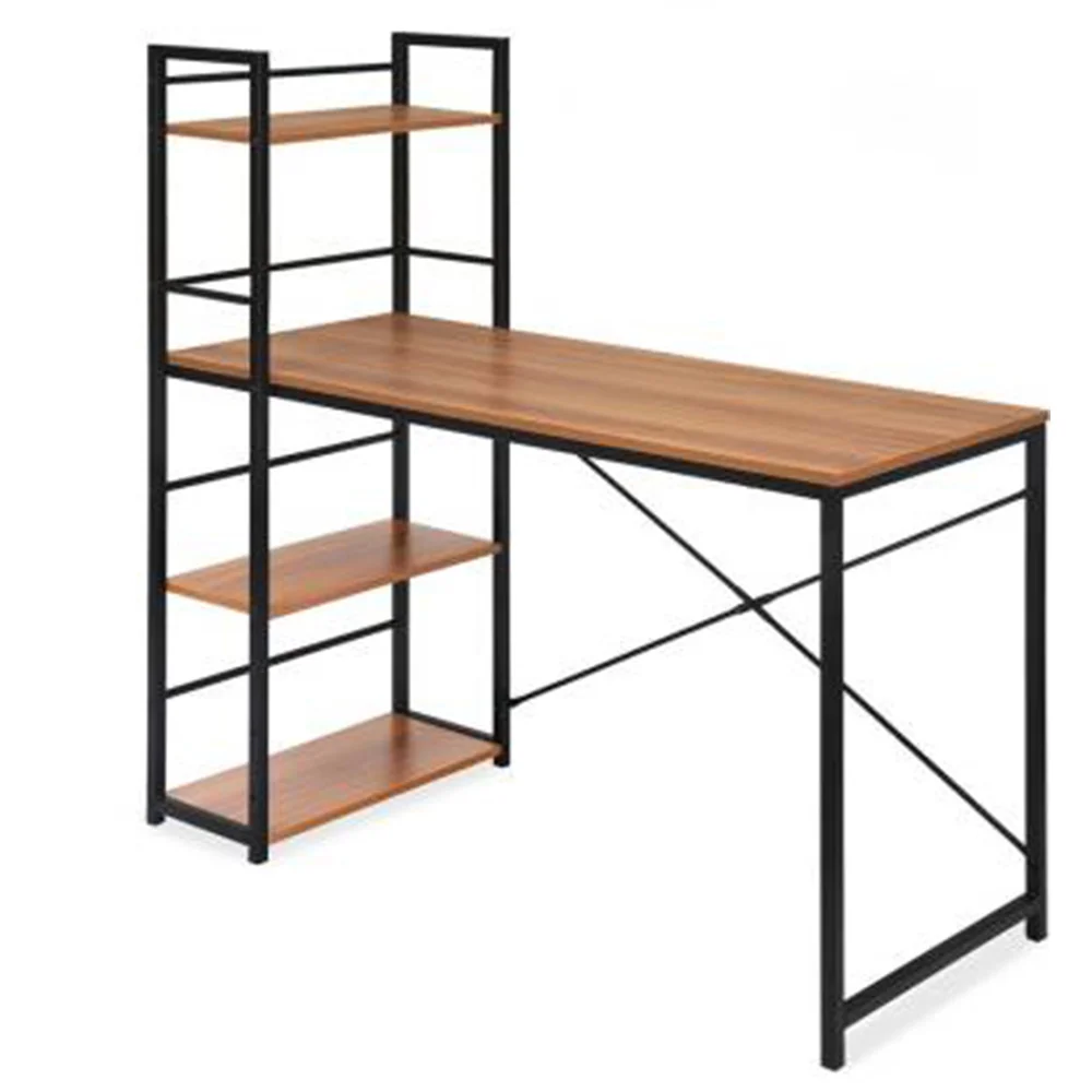 Adjustable Wood Foldable Office Desk Multi Function Bookshelf Writing Table