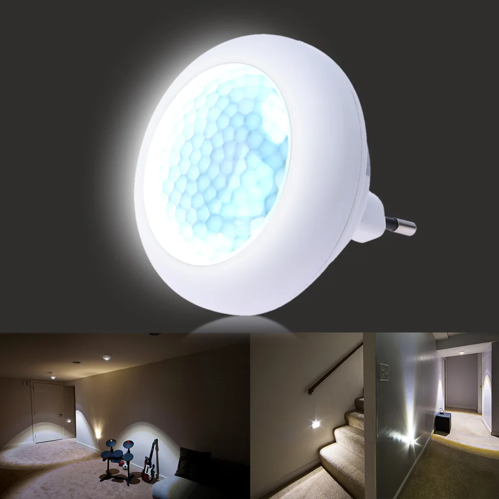 220v 0.5w plug switch PIR Sensor Round Shape LED Nightlight