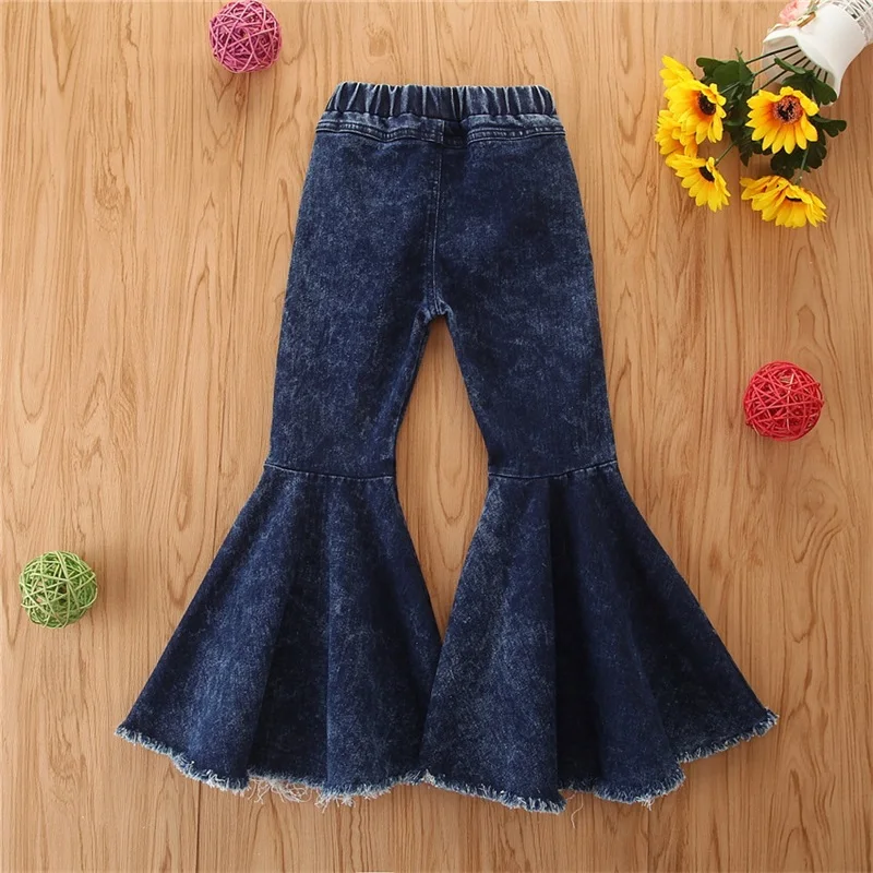 2020 Fashion Boutique Fringe Washing Children Denim Pants Kids Bell ...