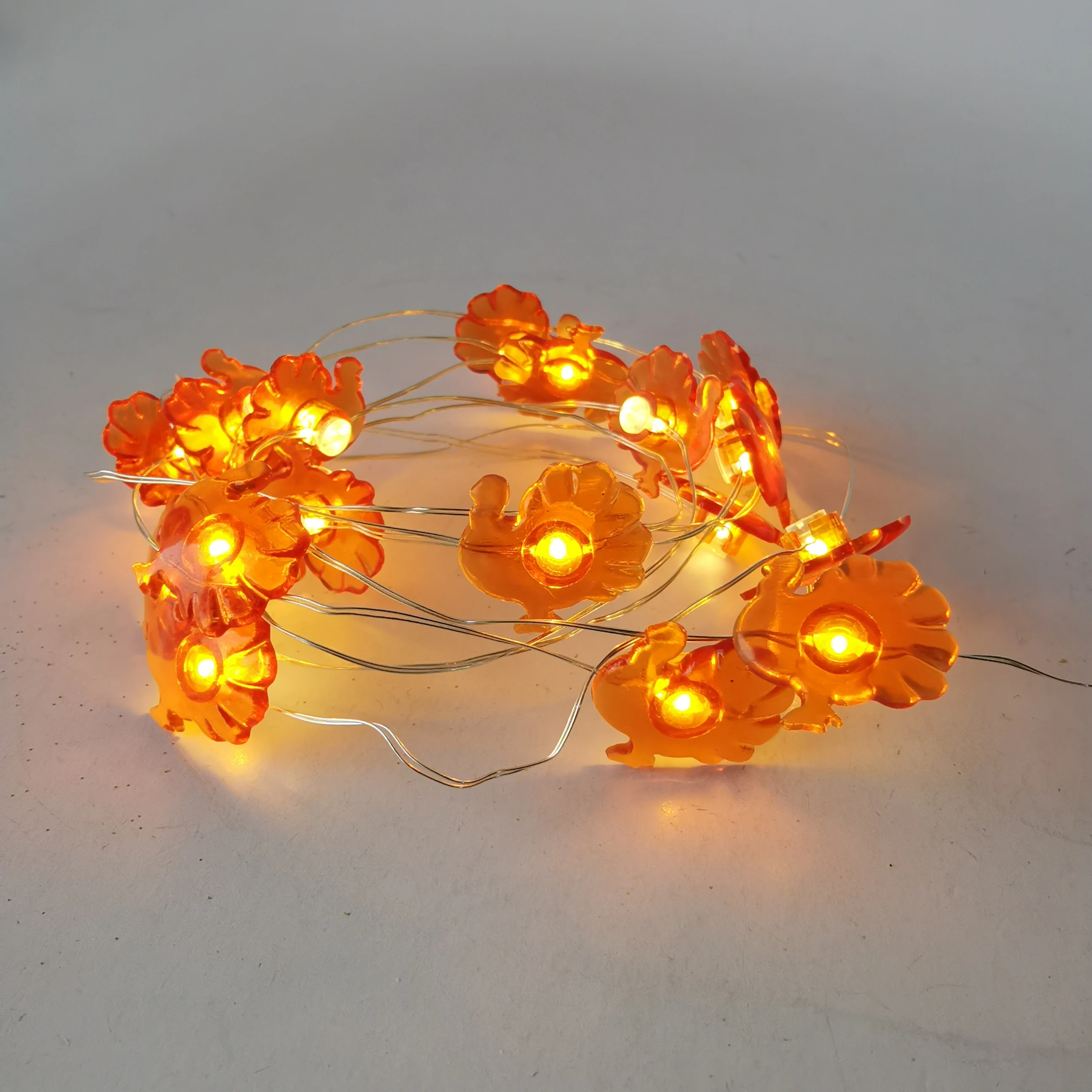 2020 New Design Thanksgiving Turkey Copper Wire Light String Battery ...