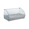 Insulation curved glass bread showcase NO door for cupboard Table top cake warmer display cabinet