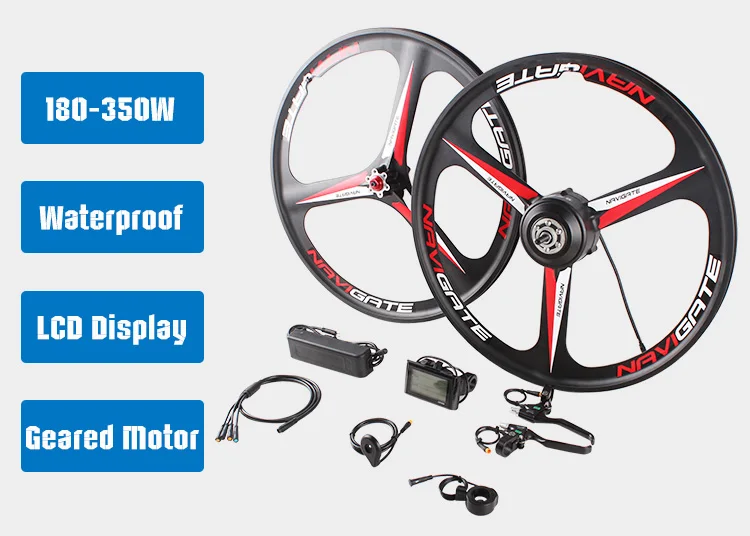 Gear Motor Pedelec Bike Kit 250w 26 Inches Waterproof Wheel Electric