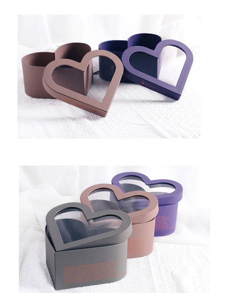 Factory Wholesale Heart Shape Wedding Rose Flower Boxes With Window