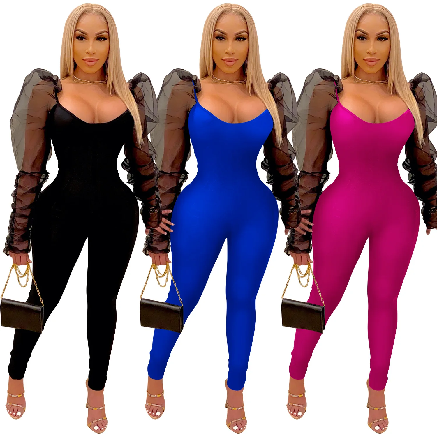

seethrough jumpsuit,1 Piece