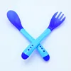 Eco friendly baby temperature spoon- temperature sensitive spoon and fork set for baby