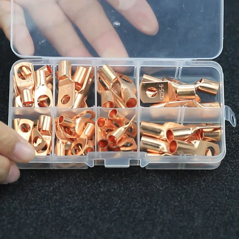 Pcs Bolt Hole Tinned Copper Cable Lugs Battery Terminals Set Electric Wire Cable Bare Ring