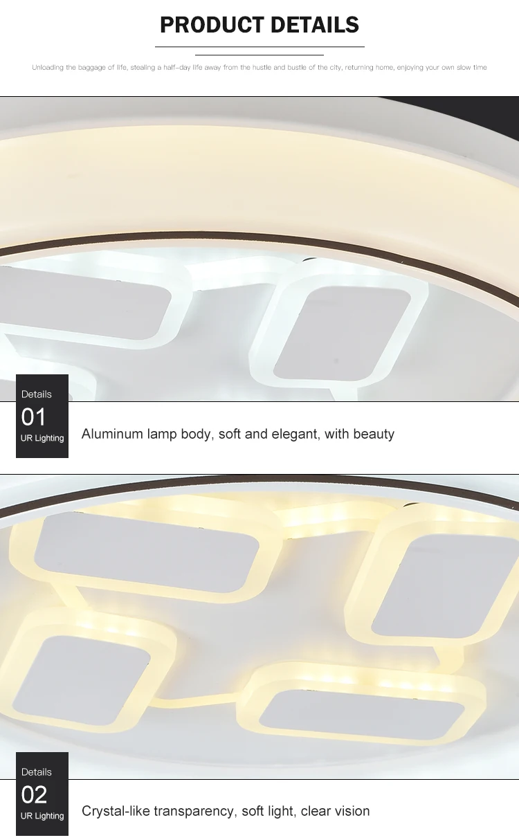 High quality fancy design home decoration round modern decor led ceiling lamp