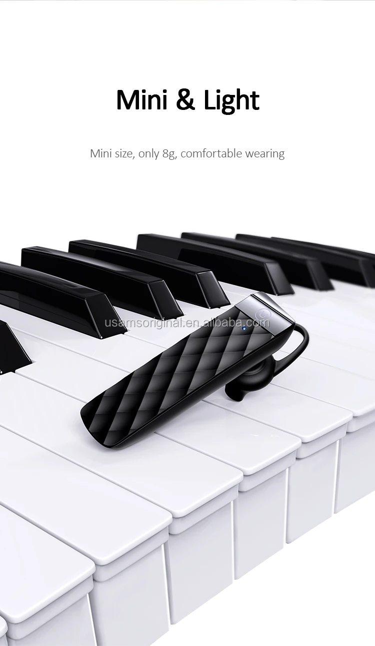 USAMS BT1 Original Design Single Ultra Light 8g ABS BT5.0 Earbuds Wireless Single Earphones For Apple - ANKUX.COM