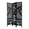 Beautiful black Hand Carved Wooden Room Privicy Divider /Wall Screen Three Panel